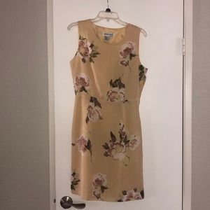 A pastel yellow colored dress.